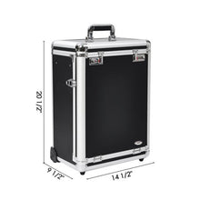 Load image into Gallery viewer, BLACK Rolling Makeup Case with Drawers
