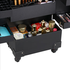 Professional Trolley NAIL OR MAKEUP Train Case Black