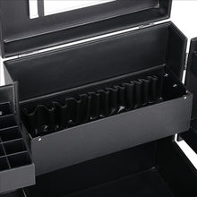 Load image into Gallery viewer, Professional Trolley NAIL OR MAKEUP Train Case Black

