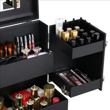 Load image into Gallery viewer, Professional Trolley NAIL OR MAKEUP Train Case Black
